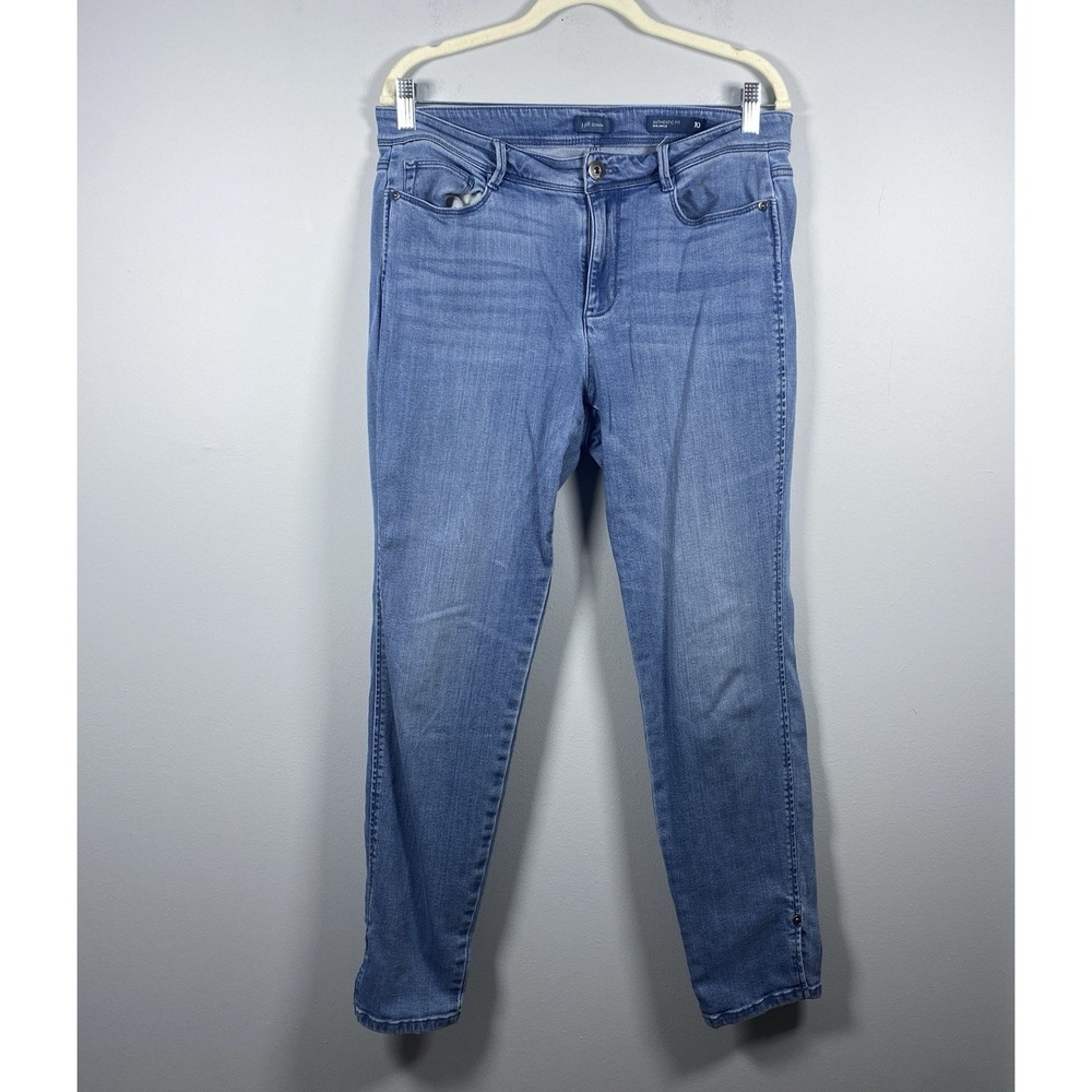 J. Jill Denim Authentic Fit Slim Ankle Jeans Womens 10 Blue Medium Wash Mid Rise